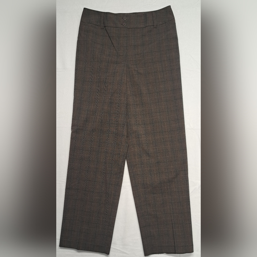 Dressbarn 8 Trousers Zipper Fly Button Closure Front Faux Pockets Smooth Back